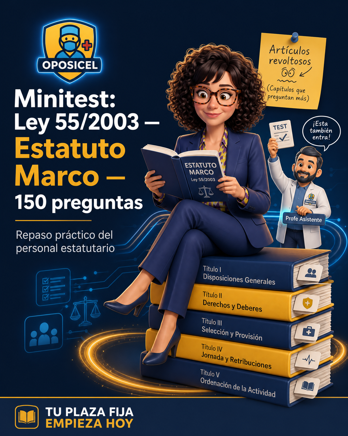 OPOSICEL — Minitest: Ley 55/2003 — Estatuto Marco — 150 preguntas — Minitest digital