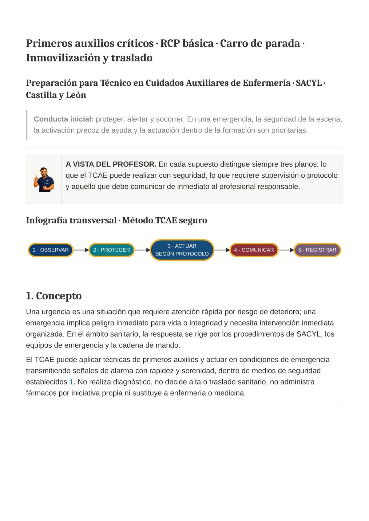 TCAE SACYL: Urgencias y emergencias