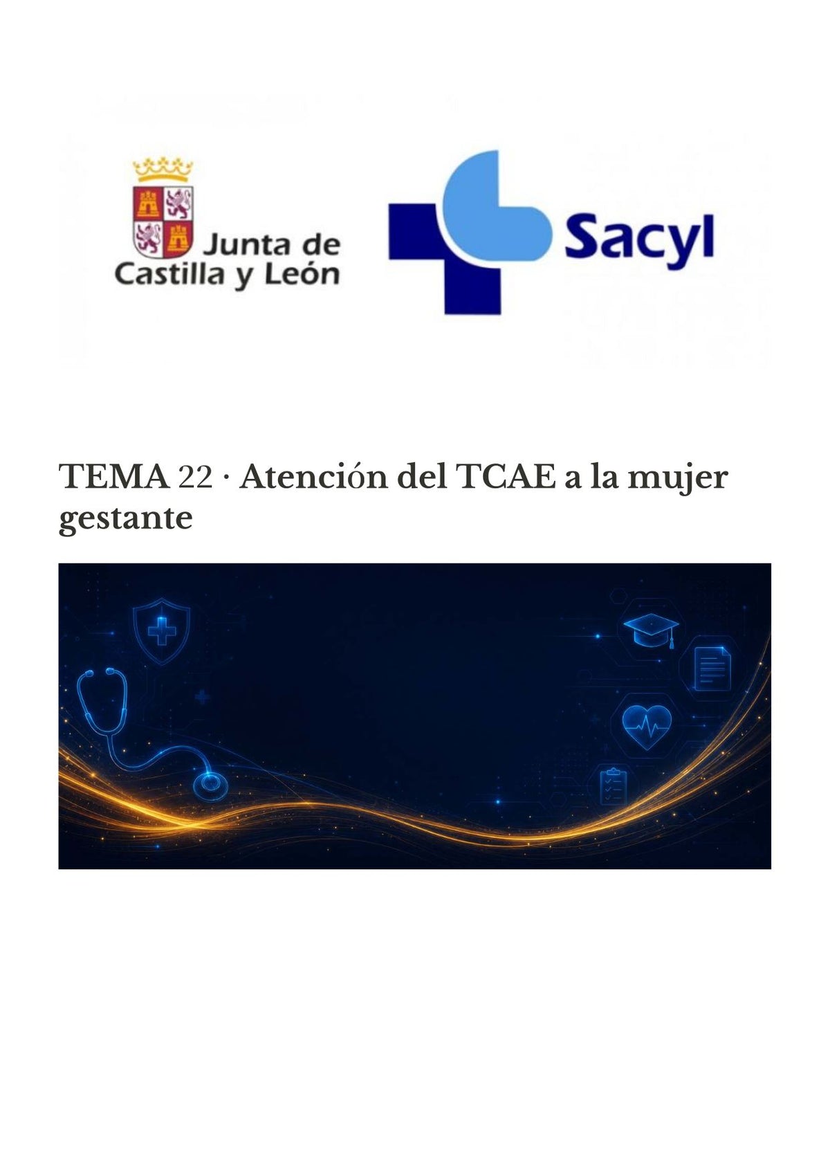 TCAE SACYL: Atención a la mujer gestante