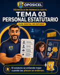 Portada OPOSICEL — Técnico/a en Farmacia SACYL: Tema 03 — Personal Estatutario