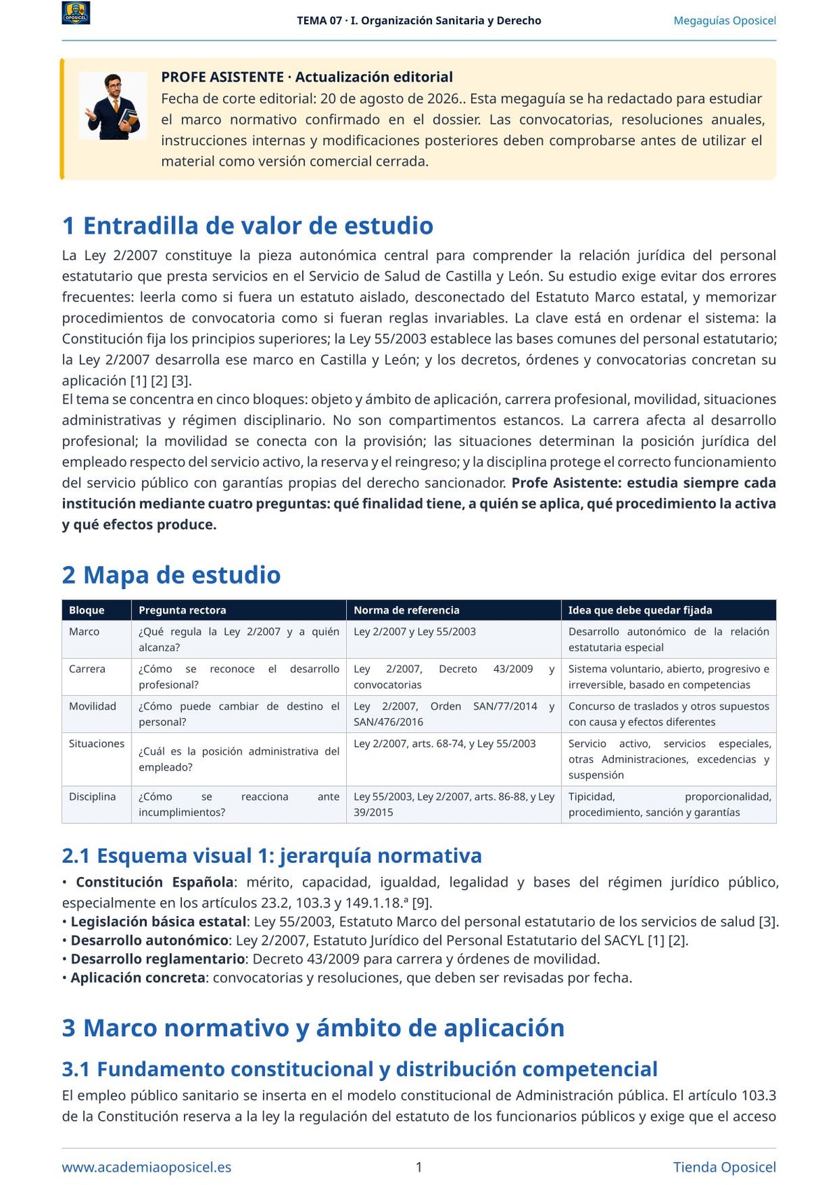 Administrativo SACYL · Tema 7: Estatuto Jurídico del Personal Estatutario
