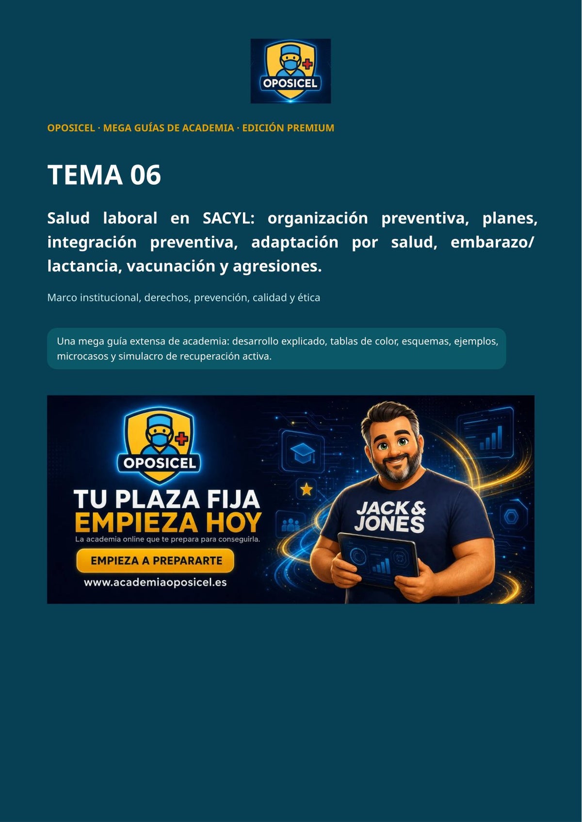 Técnico/a en Farmacia SACYL: Tema 06 — Salud Laboral