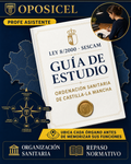 OPOSICEL: portada de la guía Ley 8/2000 SESCAM con Profe Asistente en composición editorial