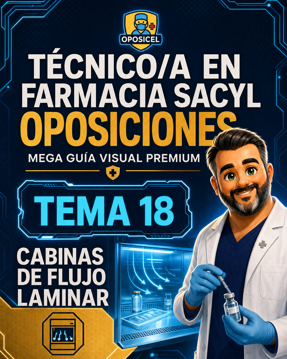 Técnico/a en Farmacia SACYL: Tema 18 — Cabinas de Flujo Laminar