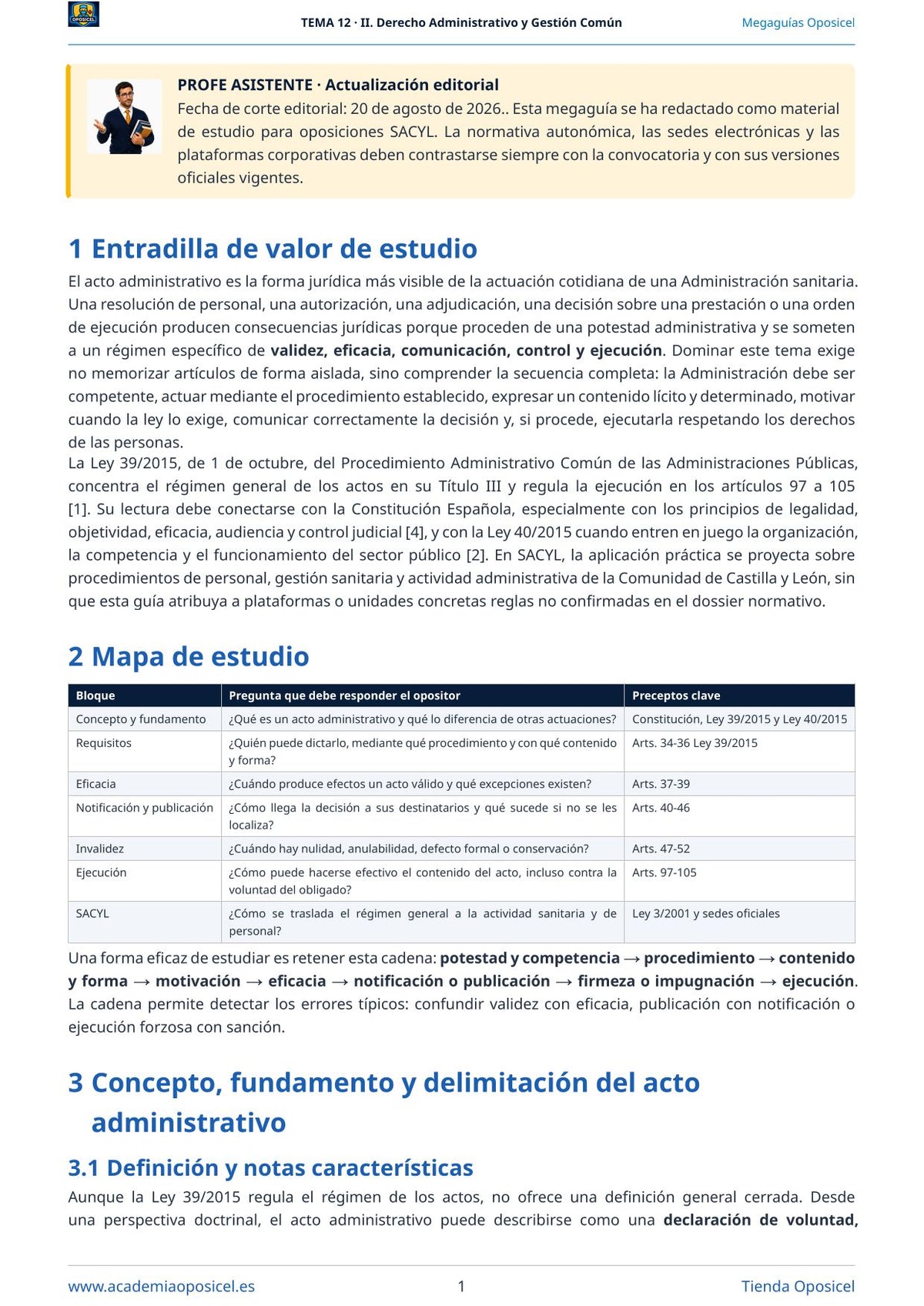 Administrativo SACYL · Tema 12: Actos administrativos