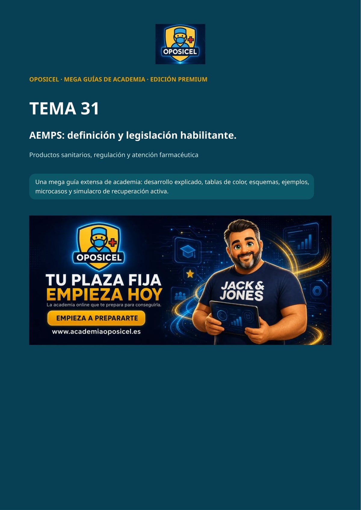 Técnico/a en Farmacia SACYL: Tema 31 — AEMPS