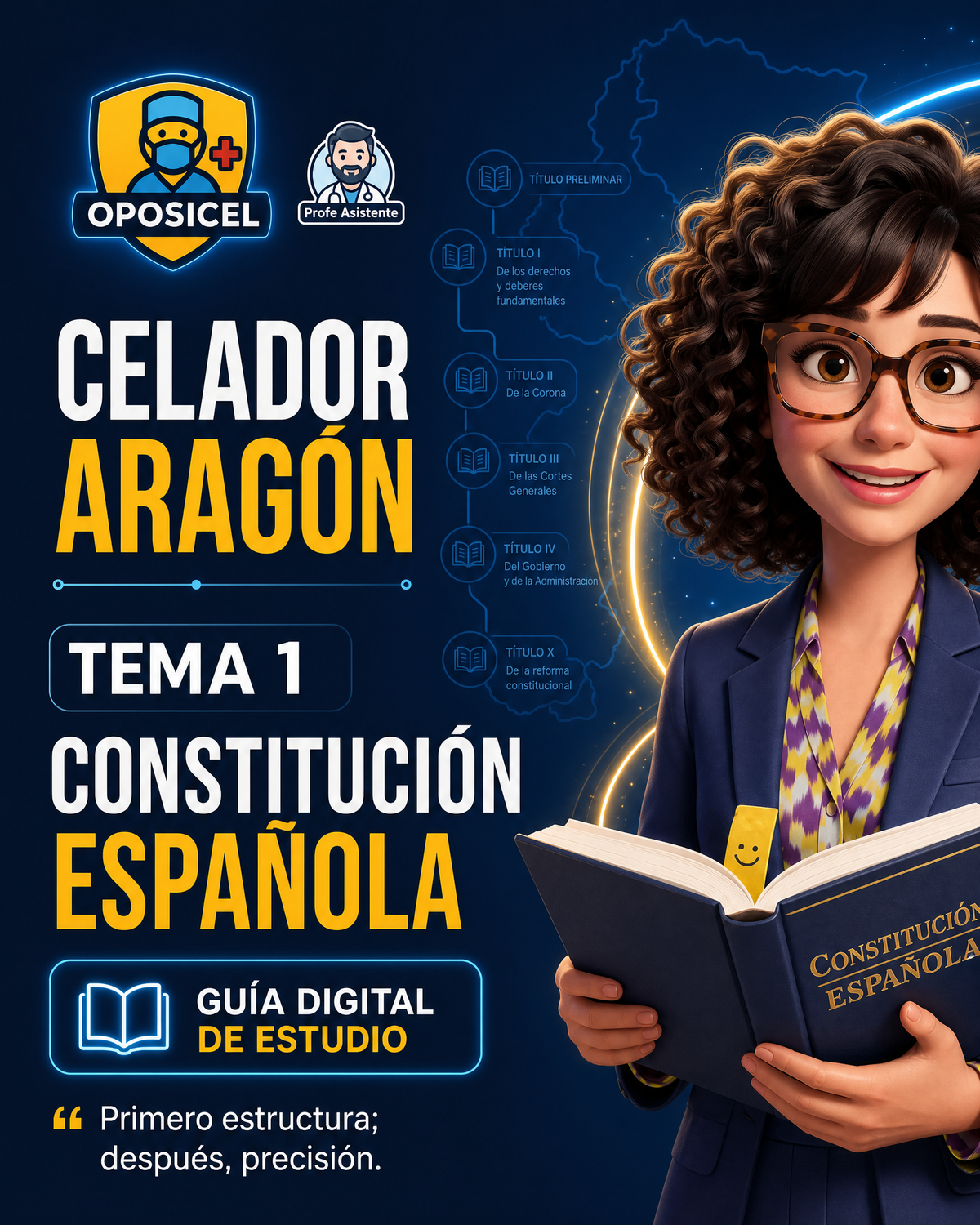 OPOSICEL · Celador Aragón: Tema 1 — Constitución Española · Guía digital de estudio