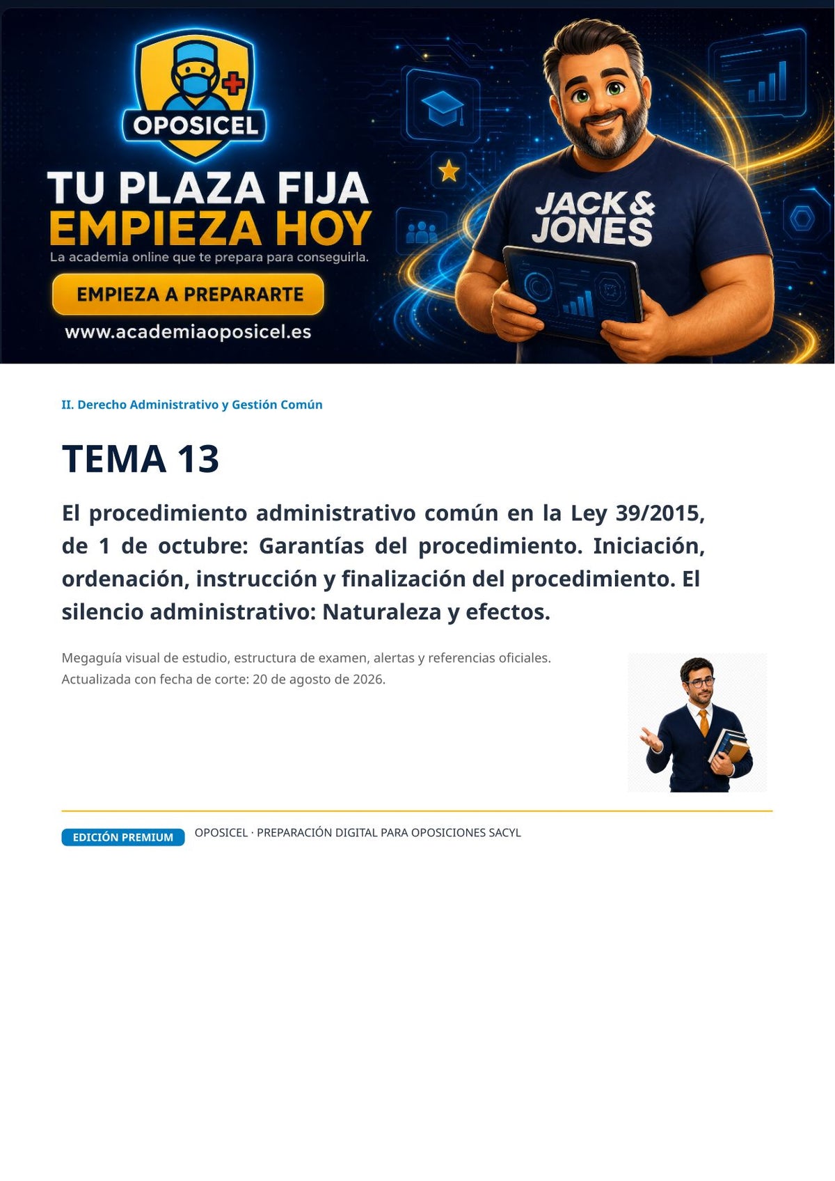 Administrativo SACYL · Tema 13: Procedimiento administrativo común