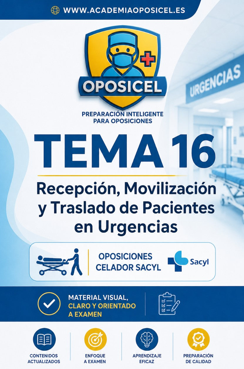 Academiaoposicel.es TEMA 16. RECEPCIÓN, MOVILIZACIÓN Y TRASLADO DE PACIENTES EN URGENCIAS
