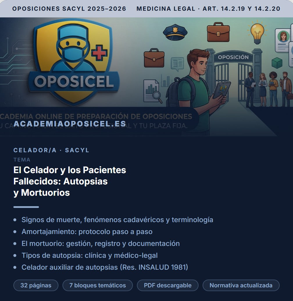 Academiaoposicel.es El Celador y los Pacientes Fallecidos: Autopsias y Mortuorios | Guía Completa SACYL 2025-2026