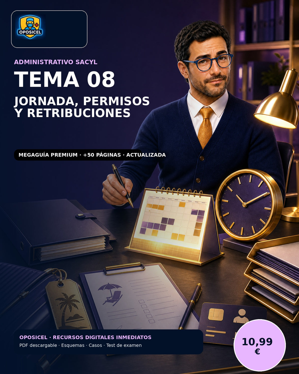 Administrativo SACYL · Tema 8: Jornada, vacaciones, licencias y permisos