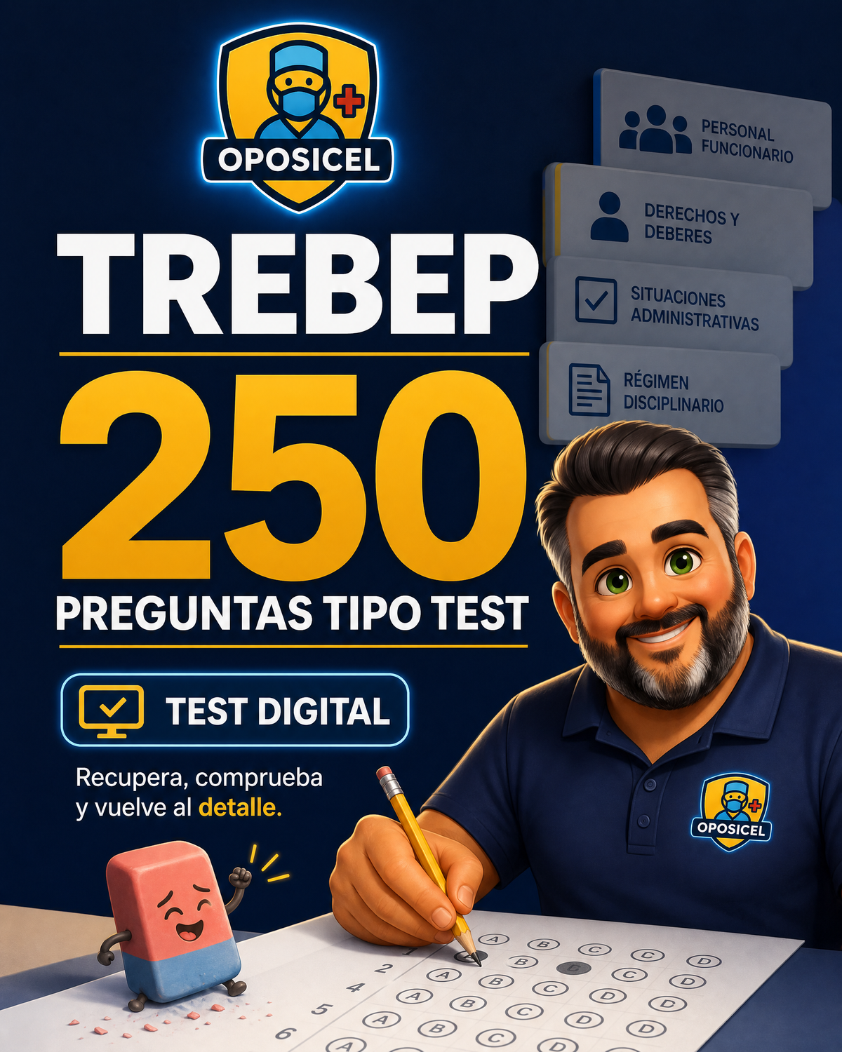 OPOSICEL · TREBEP: 250 Preguntas Tipo Test · Digital PDF