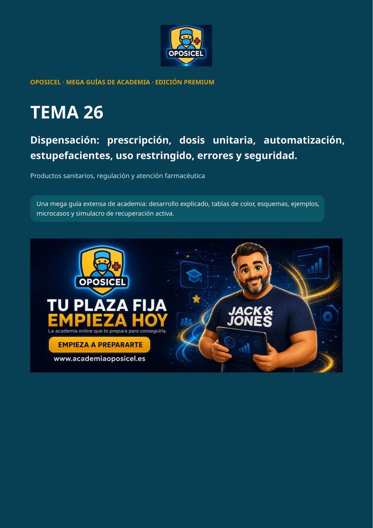 Técnico/a en Farmacia SACYL: Tema 26 — Dosis Unitaria