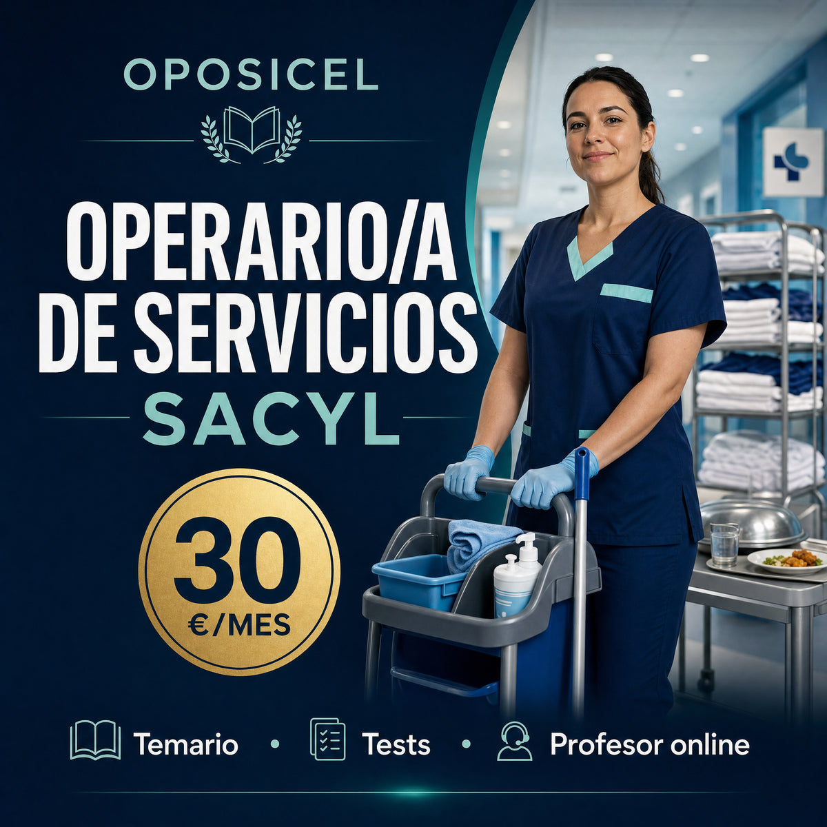 Cuota mensual · Operario/a de Servicios SACYL · OPOSICEL