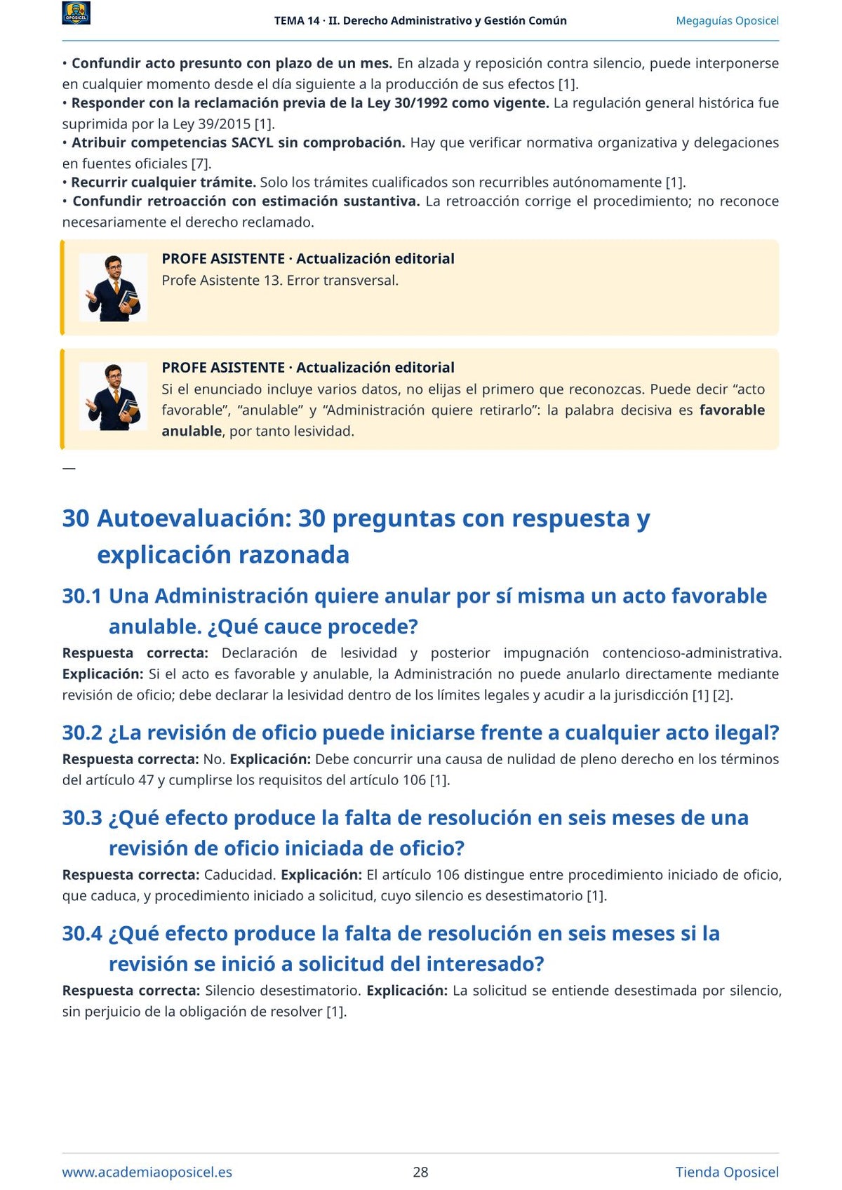 Administrativo SACYL · Tema 14: Revisión de oficio y recursos administrativos