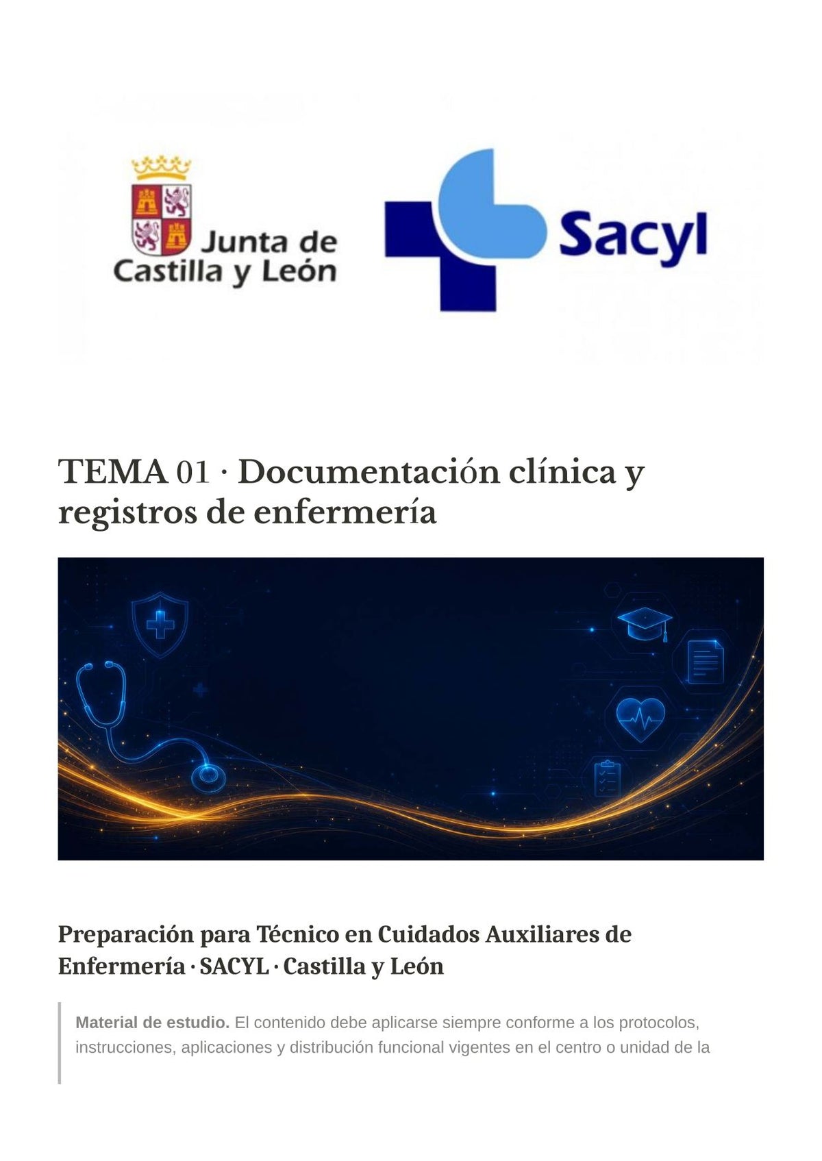 TCAE SACYL: Documentación Clínica y Registros de Enfermería