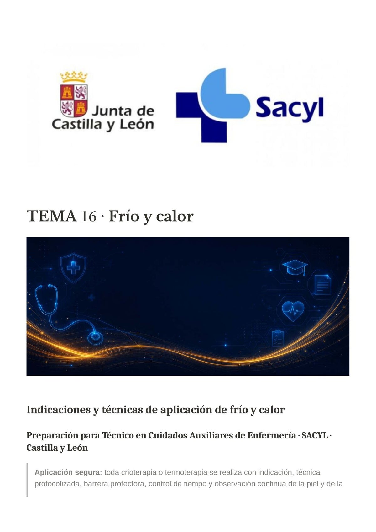 TCAE SACYL: Frío y calor