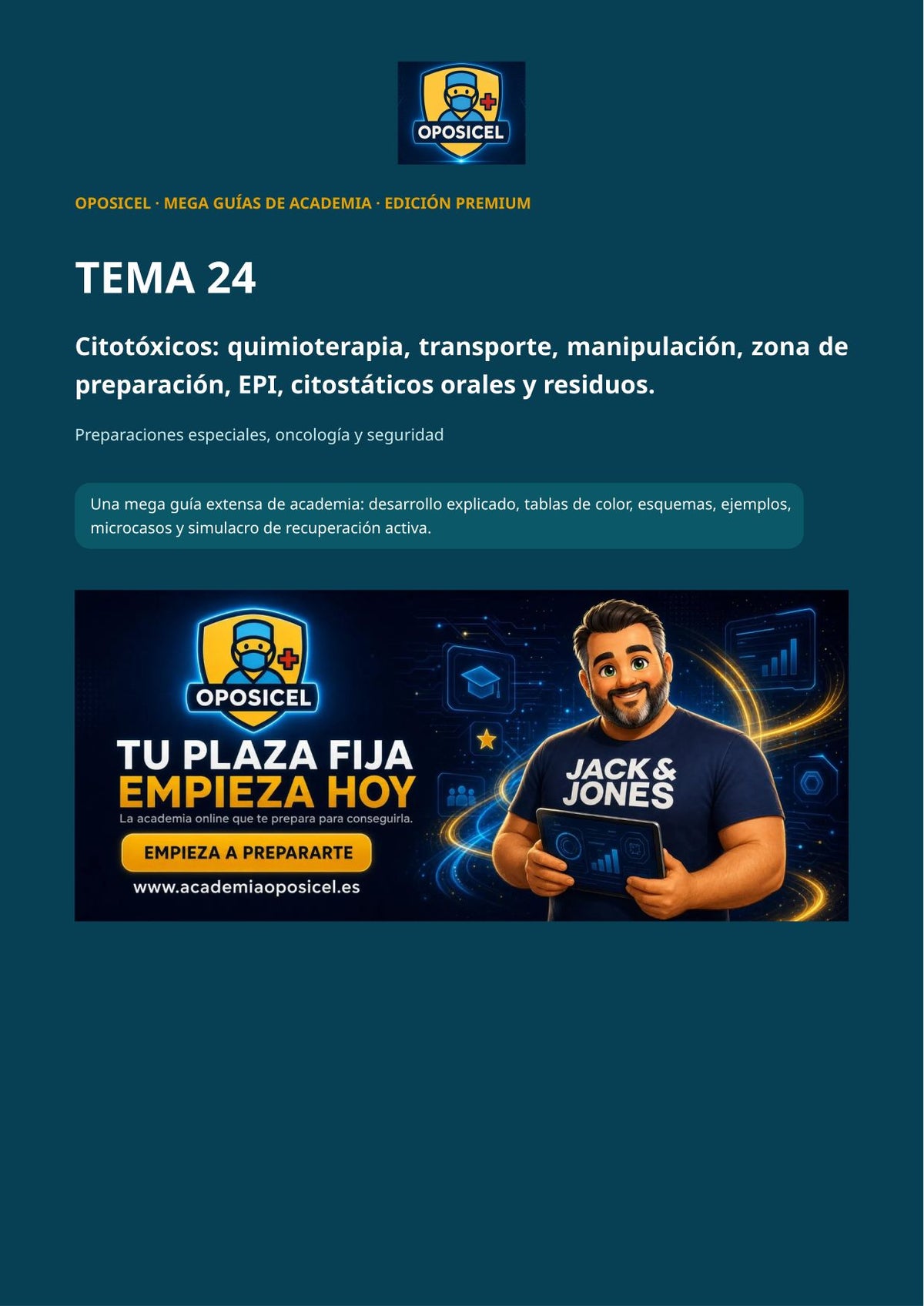 Técnico/a en Farmacia SACYL: Tema 24 — Citotóxicos