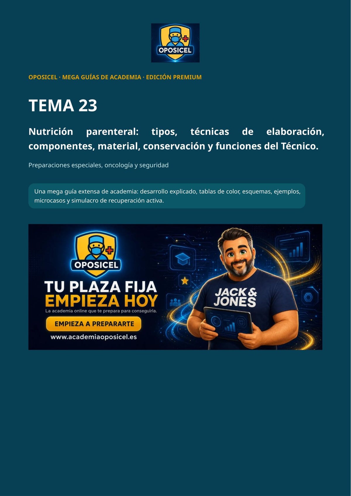 Técnico/a en Farmacia SACYL: Tema 23 — Nutrición Parenteral
