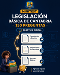 Portada OPOSICEL: Minitest: Legislación Básica de Cantabria — 150 Preguntas. Recurso digital de preparación de oposiciones.