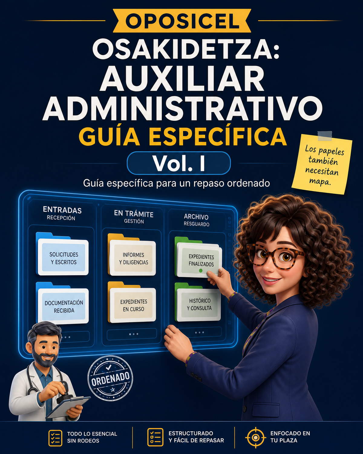 OPOSICEL — Osakidetza: Auxiliar Administrativo — Guía Específica, Vol. I — Guía digital de estudio