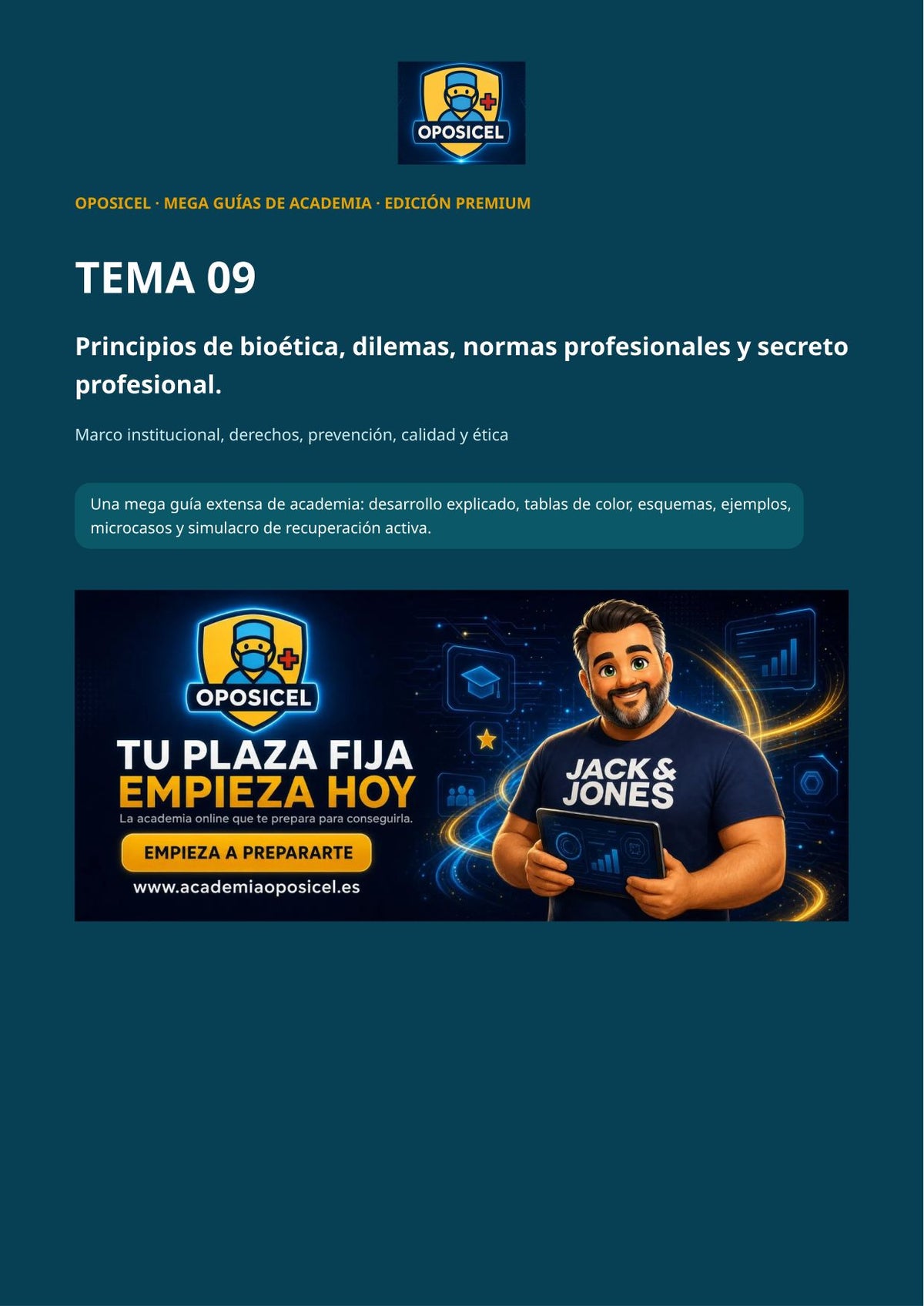 Técnico/a en Farmacia SACYL: Tema 09 — Bioética y Secreto Profesional