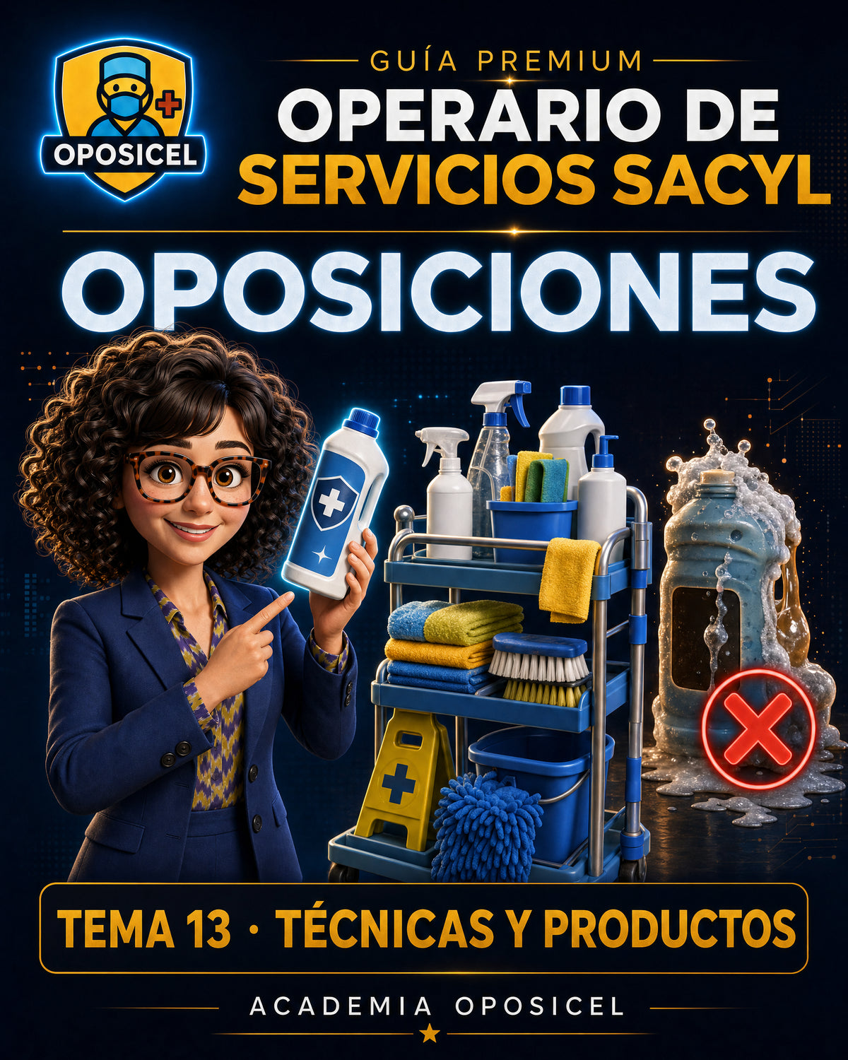 Operario de Servicios SACYL: Tema 13 — Técnicas y Productos de Limpieza