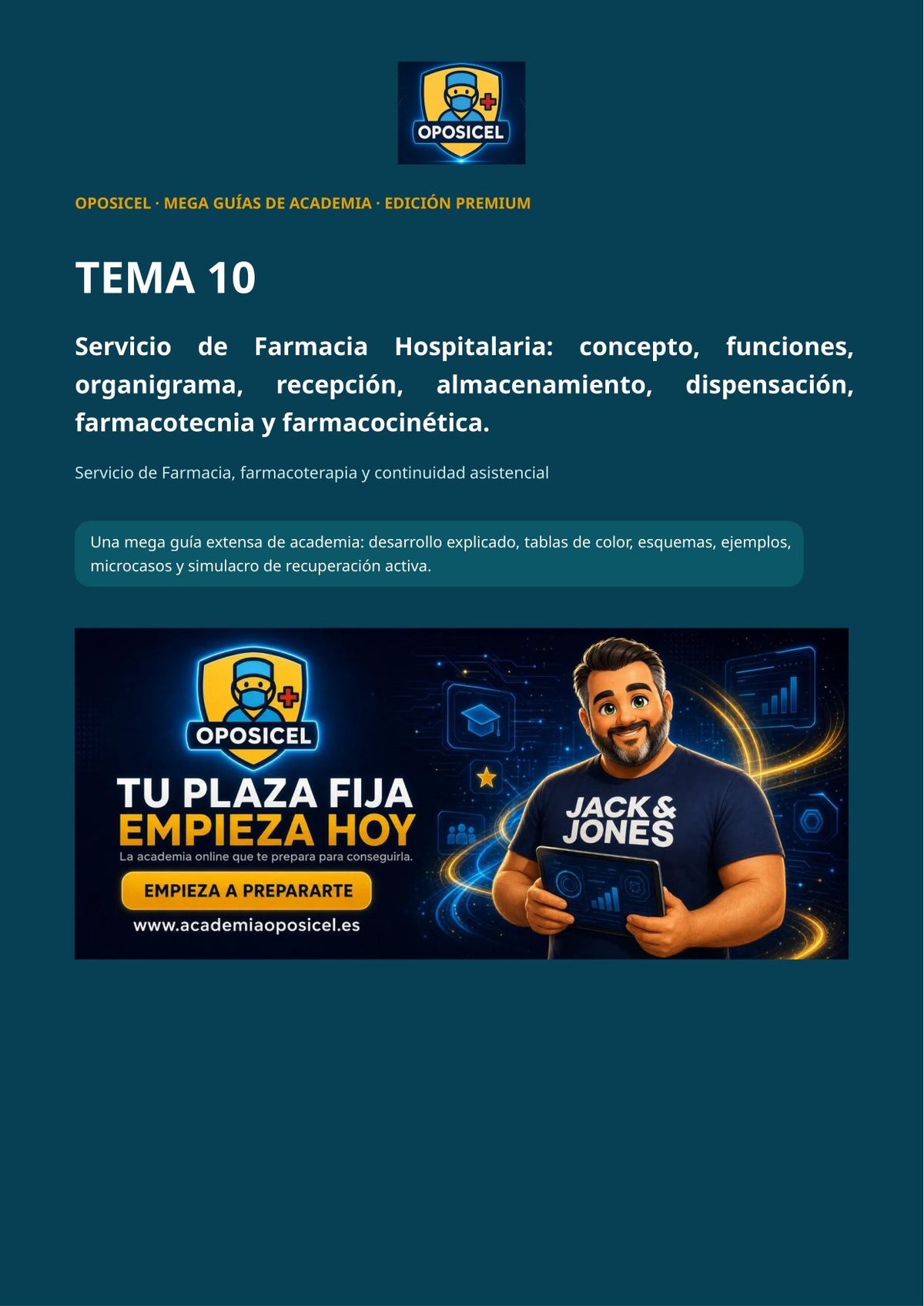 Técnico/a en Farmacia SACYL: Tema 10 — Farmacia Hospitalaria