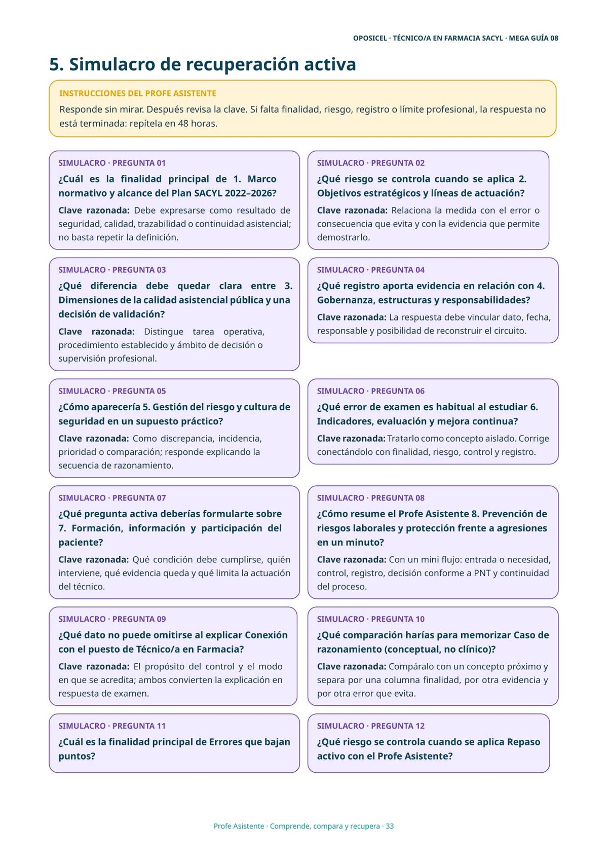 Técnico/a en Farmacia SACYL: Tema 08 — Calidad y Seguridad del Paciente