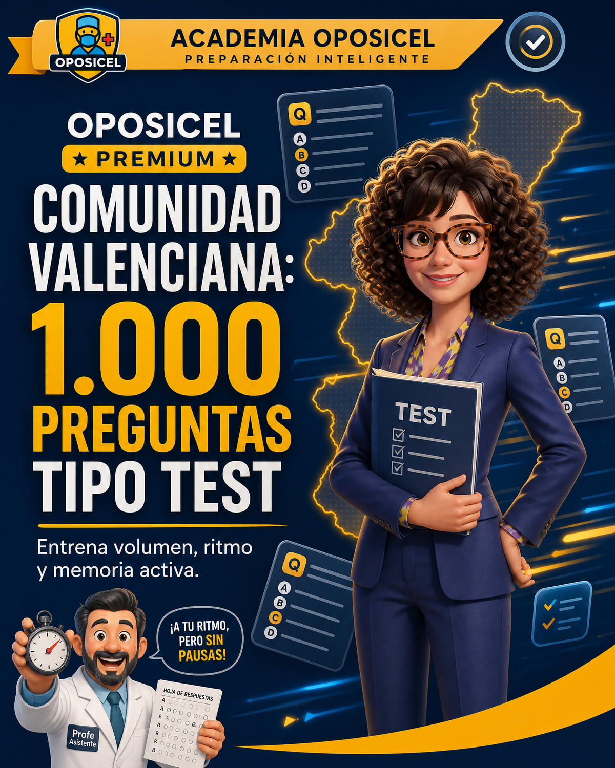 OPOSICEL — Comunidad Valenciana: 1.000 Preguntas Tipo Test — Test digital