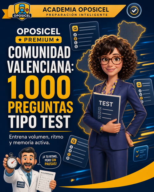 OPOSICEL — Comunidad Valenciana: 1.000 Preguntas Tipo Test — Test digital