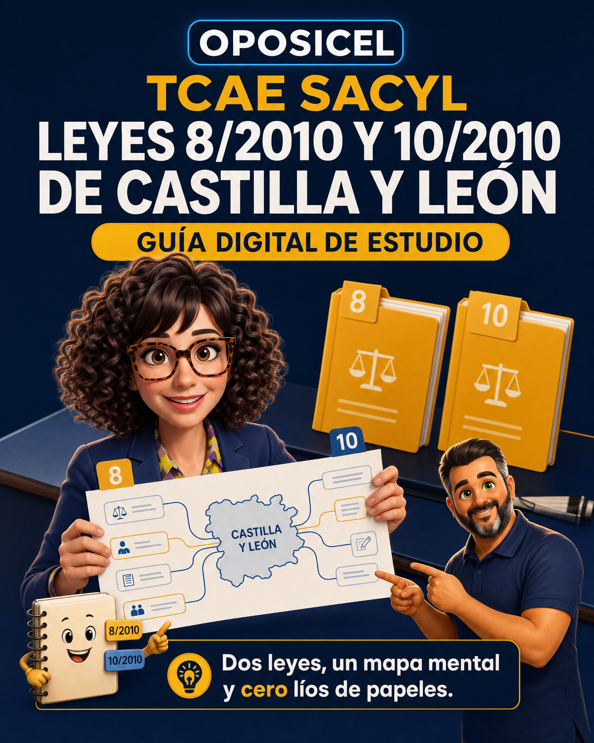 Portada OPOSICEL — TCAE SACYL: Leyes 8/2010 y 10/2010 de Castilla y León
