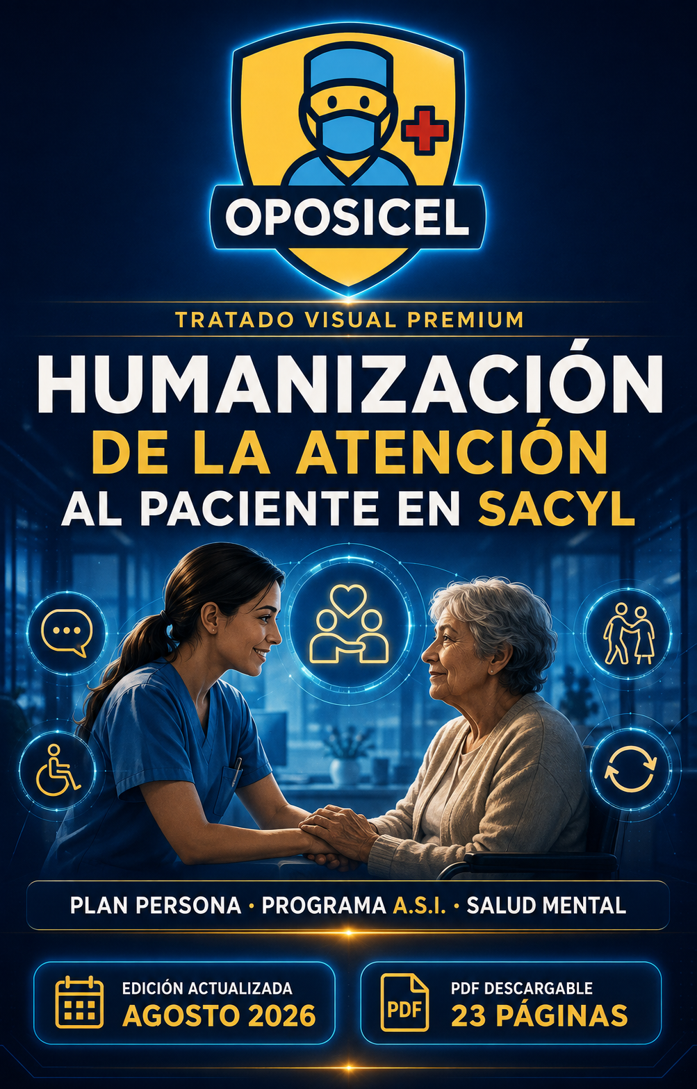 Portada oficial OPOSICEL - Tratado sobre Humanización de la Atención al Paciente en SACYL, PDF 2026