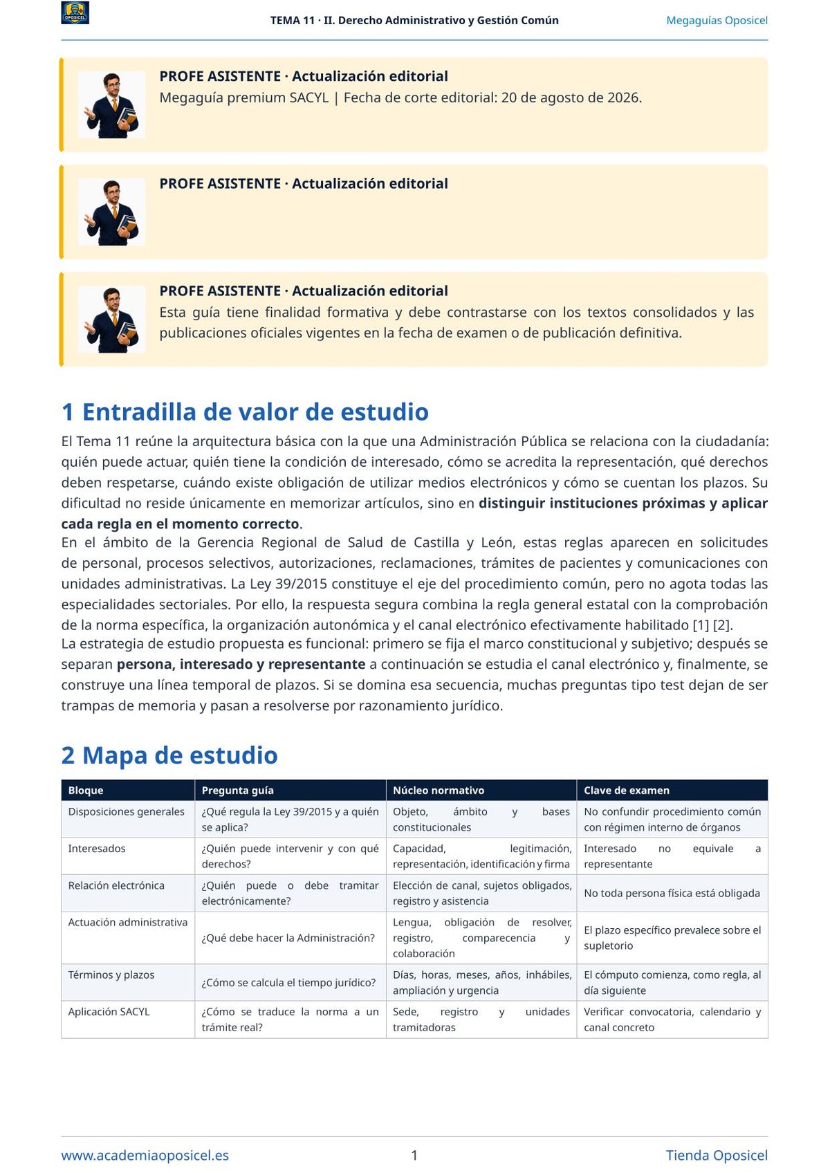 Administrativo SACYL · Tema 11: Ley 39/2015: disposiciones generales e interesados