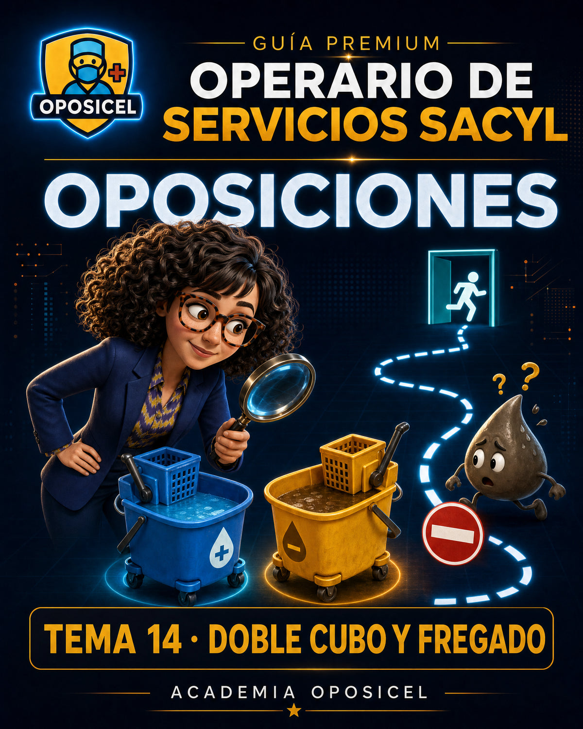 Operario de Servicios SACYL: Tema 14 — Doble Cubo y Fregado Rasante