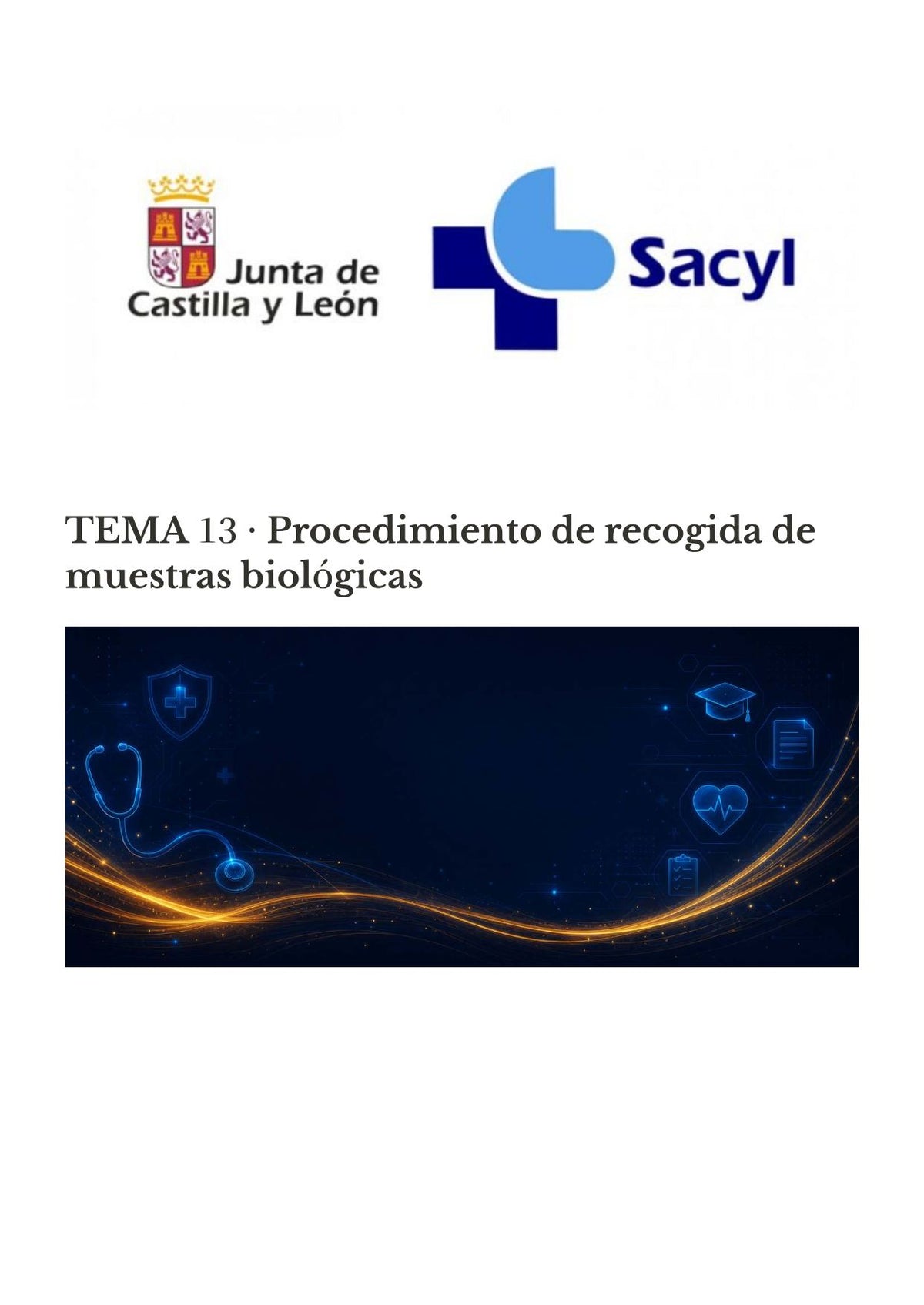 TCAE SACYL: Recogida de muestras biológicas