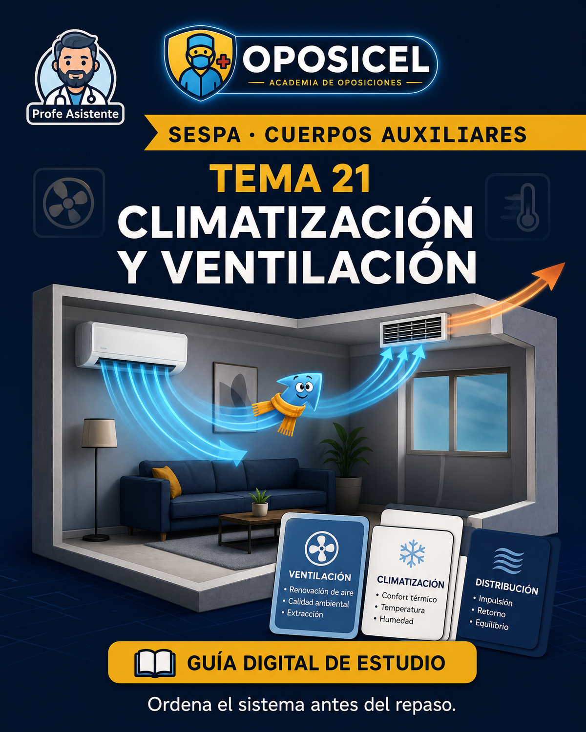 OPOSICEL · SESPA: Tema 21 — Climatización y Ventilación · Digital PDF
