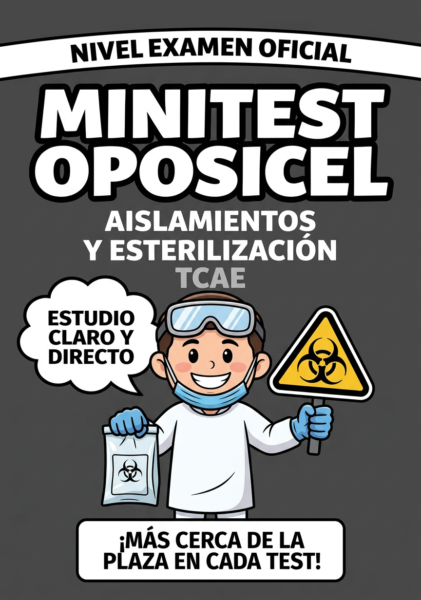 Minitest Oposicel 150 preguntas ESTERILIZACIÓN Y ASEPSIA Y AISLAMIENTOS. Nivel Examen Oficial