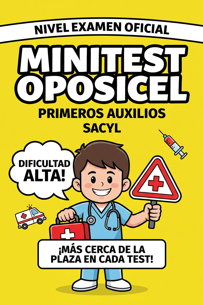 Minitest Oposicel 150 preguntas PRIMEROS AUXILIOS. Nivel alto. Nivel Examen Oficial