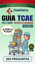 Guía Osakidetza Premium 2026 TCAE + Común C2,C3,D,E OFICIAL 300 preguntas razonadas y resueltas Vol II