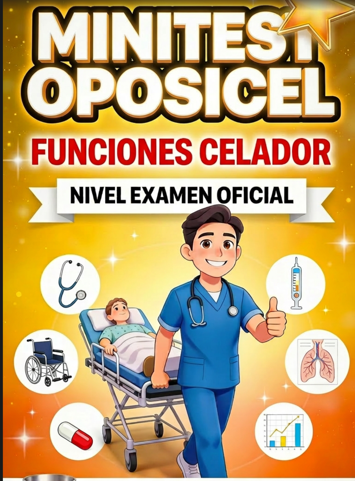Minitest Oposicel 150 preguntas. Mix Funciones Celador y otros. Nivel Examen Oficial