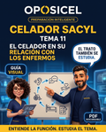 Portada OPOSICEL de Celador SACYL Tema 11: el celador en su relación con los enfermos, en PDF descargable.