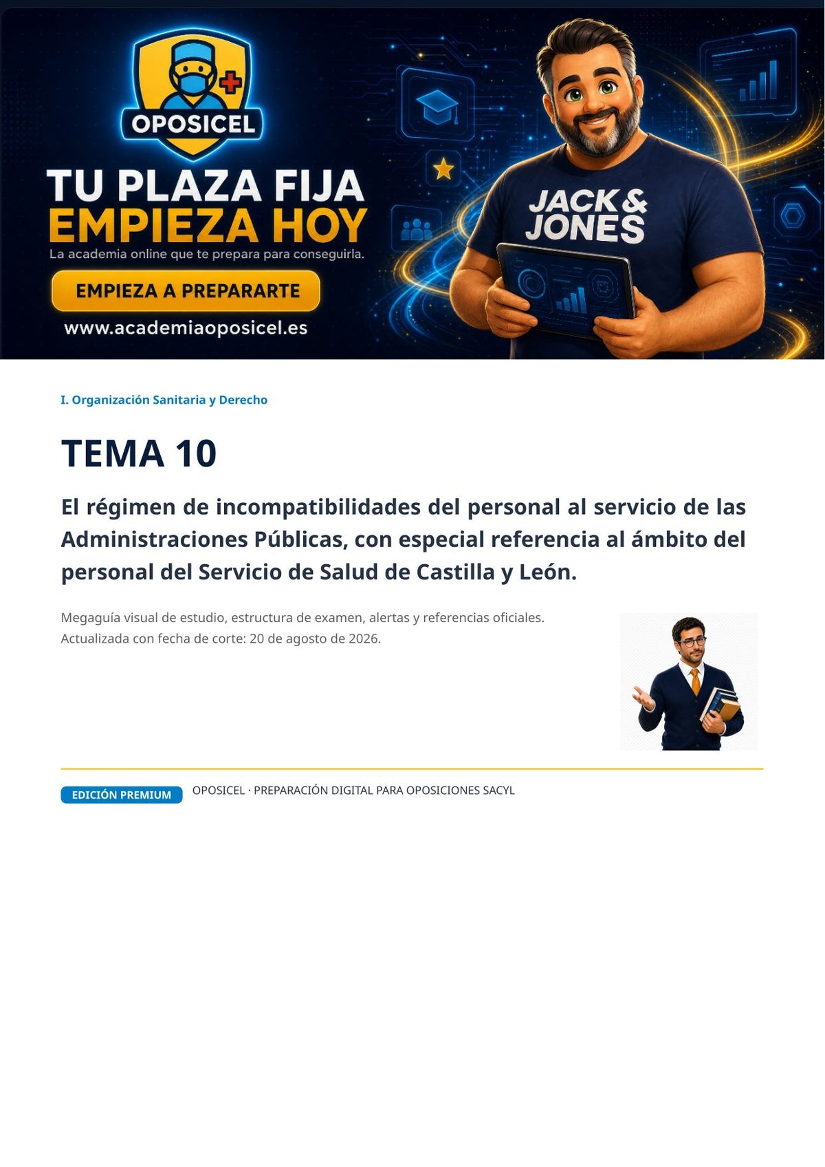 Administrativo SACYL · Tema 10: Incompatibilidades del personal público
