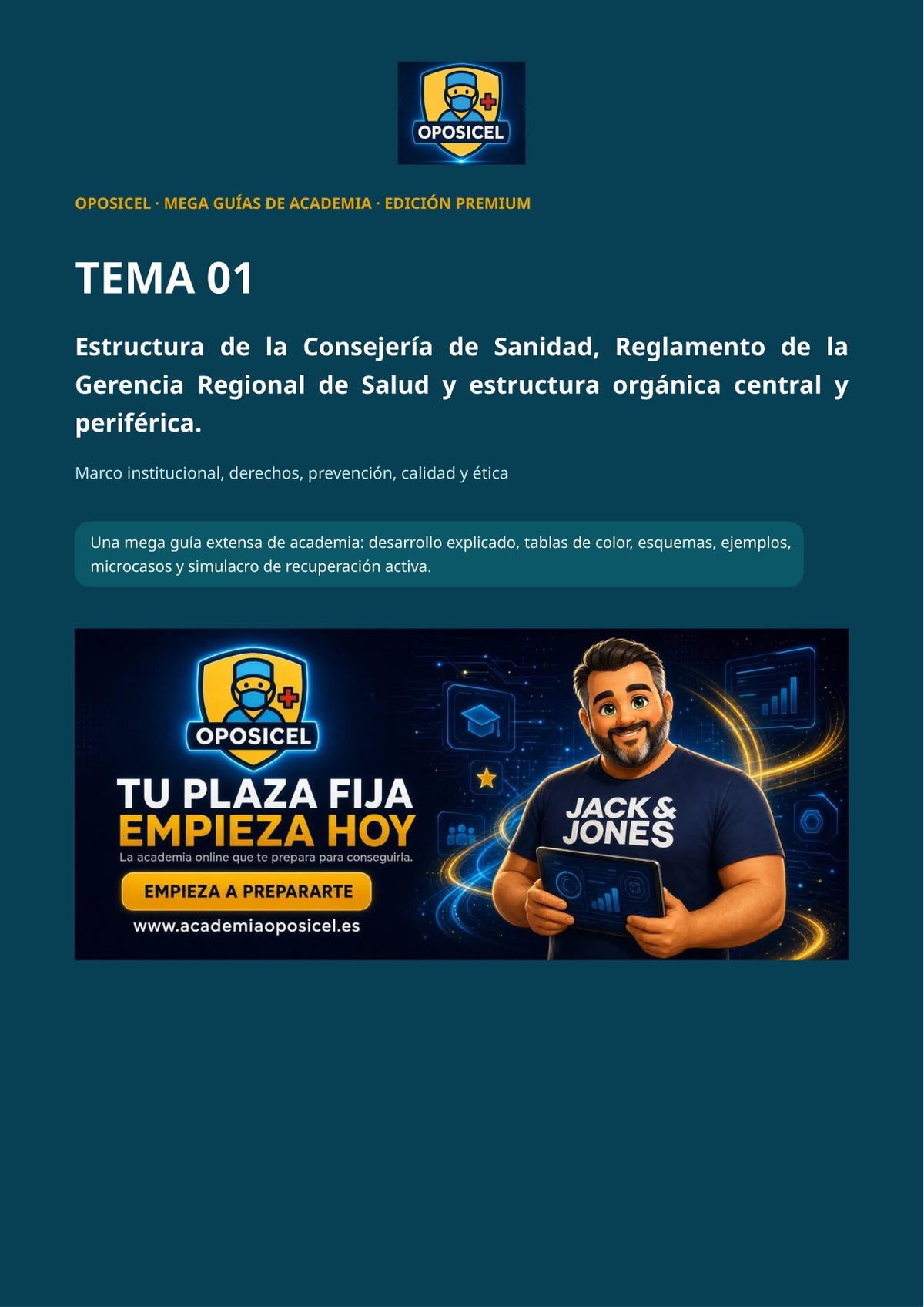 Técnico/a en Farmacia SACYL: Tema 01 — Organización SACYL