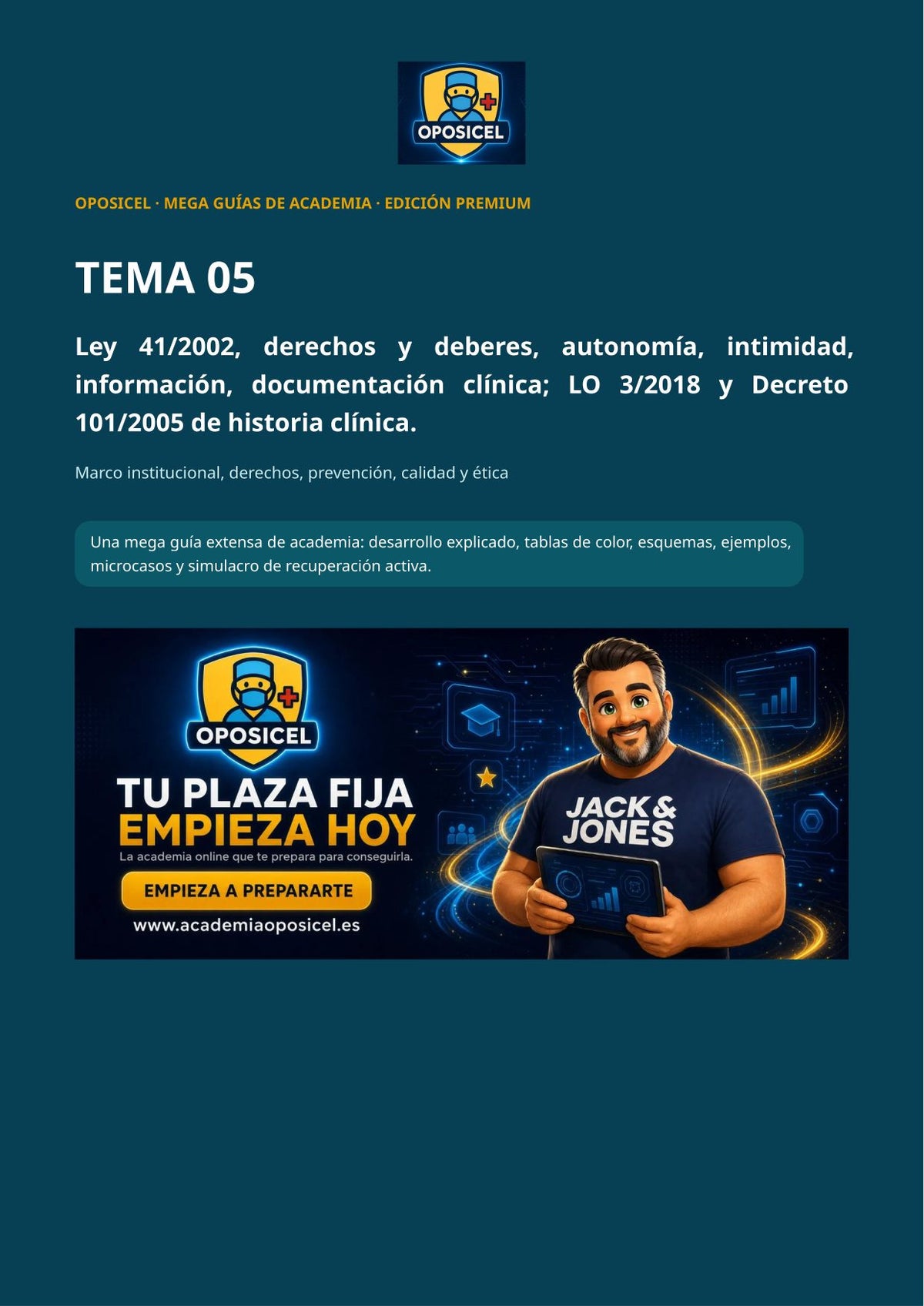 Técnico/a en Farmacia SACYL: Tema 05 — Autonomía del Paciente