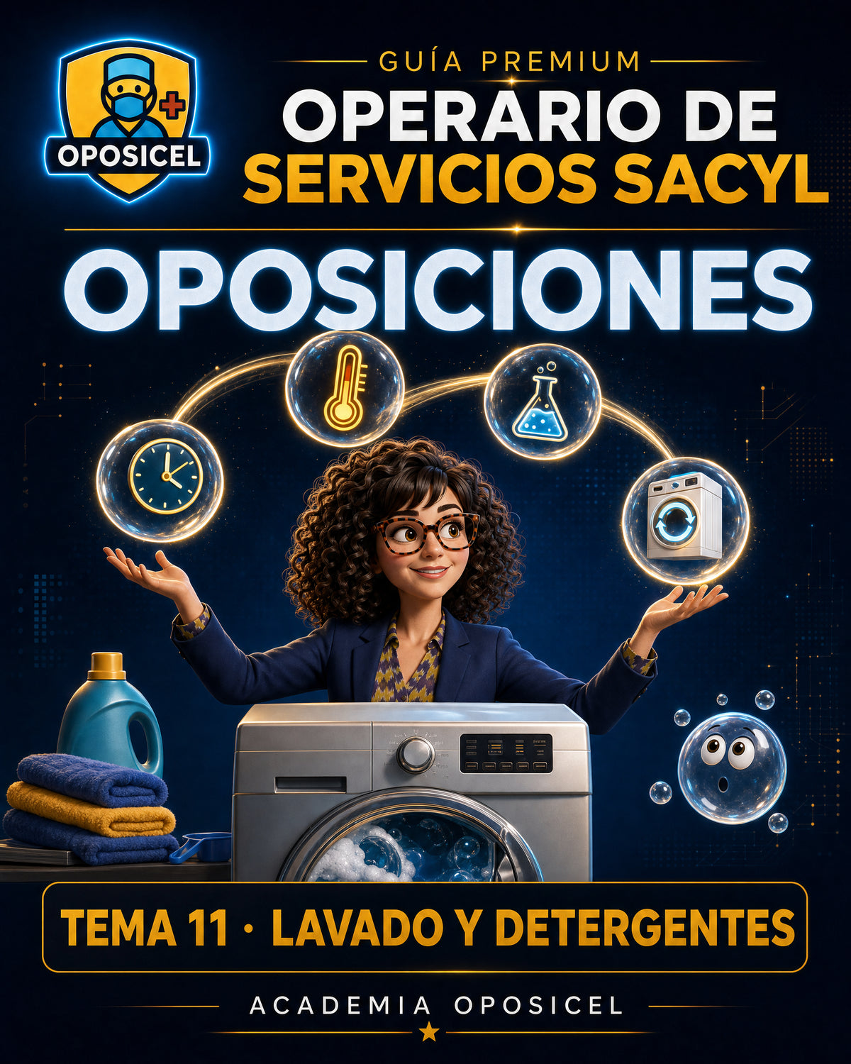 Operario de Servicios SACYL: Tema 11 — Lavado, Detergentes y Planchado