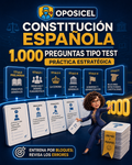 OPOSICEL: portada de Constitución Española: 1.000 preguntas tipo test