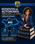 OPOSICEL: portada del Estatuto de Autonomía de Andalucía con Ro y tarjetas de competencias