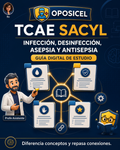 Portada OPOSICEL: TCAE SACYL: Infección, desinfección, asepsia y antisepsia. Recurso digital de preparación de oposiciones.