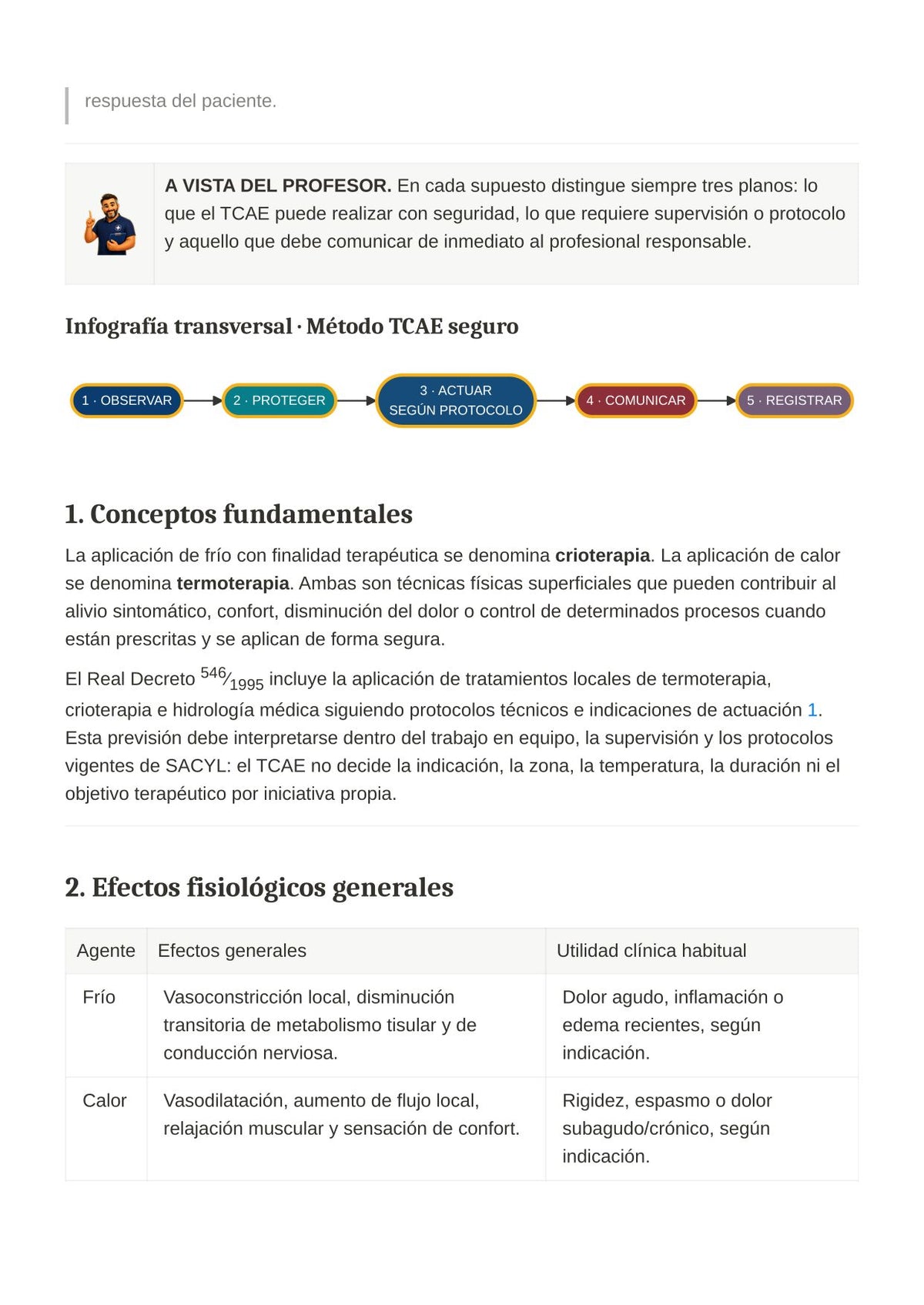 TCAE SACYL: Frío y calor